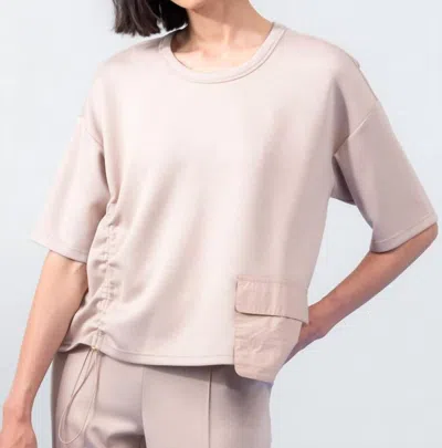 Elena Wang Short Sleeve Pullover In Sand In Sand