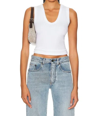 Enza Costa Supima Cotton Essential Sleeveless Tank In White In White