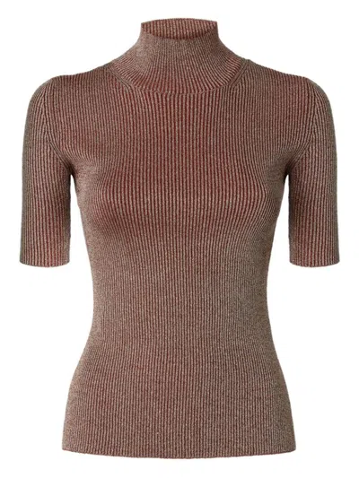 Missoni Robbed Turtle-neck Sweater In Brown