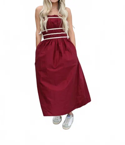 Sofie The Label Sadie Midi Dress In Red In Brown