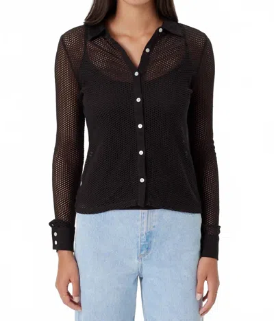 Goldie All Fishnet High Roller Shirt In Black In Black
