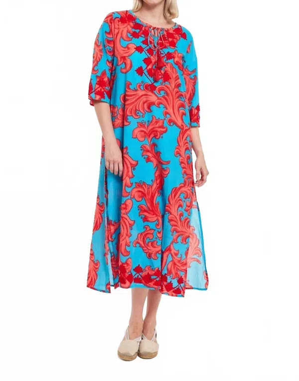 ModaPosa Dianora Maxi Dress in Big Coral Orange Fuchsia - ModaPosa
