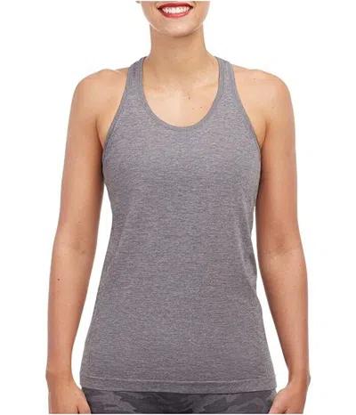 Spanx Lamn Top Womens Heather Charcoal Seamless Sleeveless Active Jdm14 In Gray