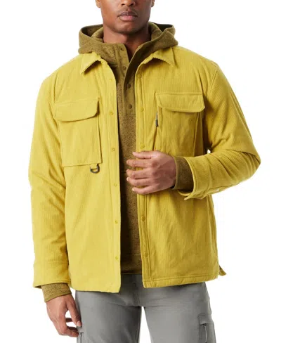 Bass Outdoor Shacket Mens Antique Mo Corduroy Snap Front Relaxed Fit Fts187 In Gold