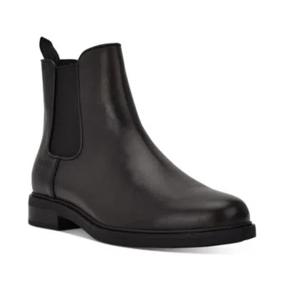 Calvin Klein Fenwick Mens Leather Ankle Chelsea Boots In Black