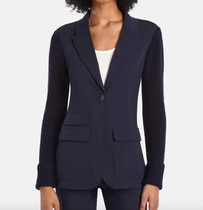 Capsule 121 Lovell With A Twist Blazer In Navy Mini Meadow In Blue