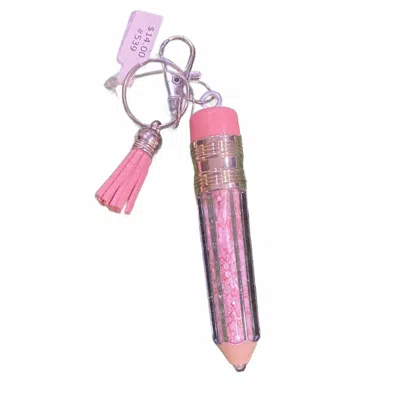 Sophia Collection Floating Glitter Pencil Keychain In Light Pink In Pink