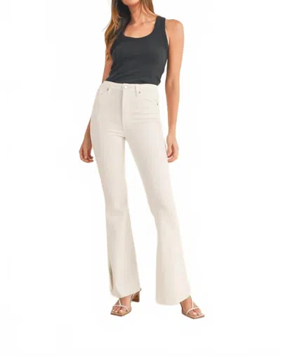 Jbd Amelia Slit Flare Jeans In White In Neutral