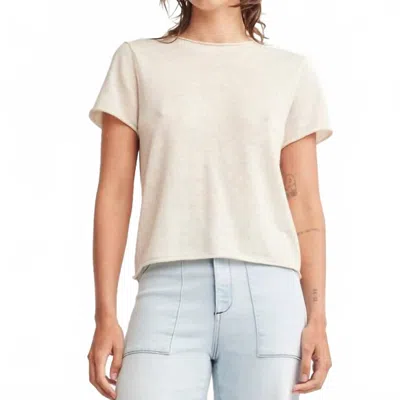 Self Contrast Celine Sweater Tee In Oatmeal In Neutral