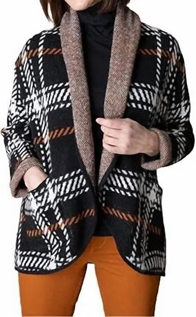 Habitat Plaid Cardigan In Black In Black