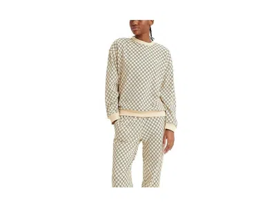 Levi's Everyday Sweatshirt Womens White Drop Shoulder Pullover Gbo110 In Neutral