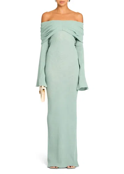 Ser.o.ya Xenia Knit Maxi Dress In Frosted Sea In Blue