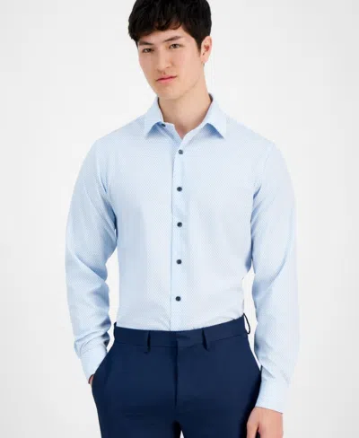 Alfani Men's Geo-print Dress Shirt, Exclusively At Macy's In Blue