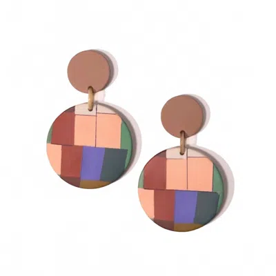 Sunshine Tienda Rancher Circle Stripe Earrings In Multi In Multi