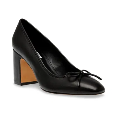 Steve Madden Pump Women's Black Bow Accent Padded Cohen Block Heel Zpo3834 In Black