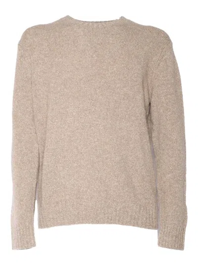 Ballantyne Classic Round Neck Wool-silk Blend Pullover In Neutral
