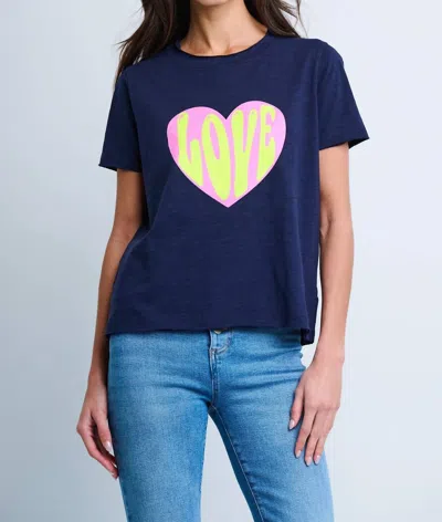 Lisa Todd Love Heart Graphic Tee In Navy In Blue