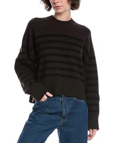 Rag & Bone Bridget Stripe Crewneck Wool-blend Sweater In Brown