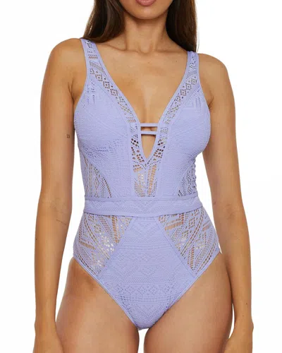 Becca Color Play One Piece Swimsuit In Bellflower In Purple