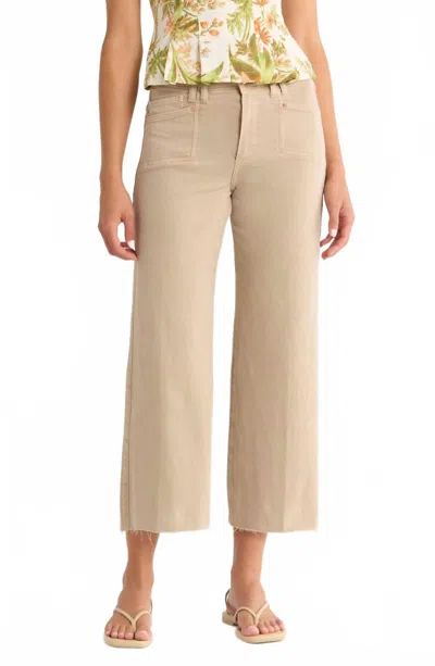 Paige Anessa Wide Leg Jean In Vintage Soft Sand In Multi