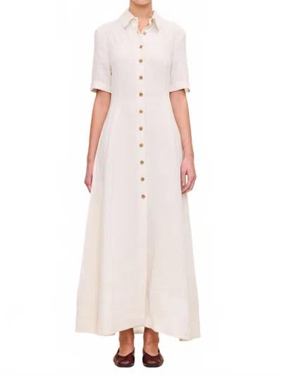 Dl1961 - Women's Montauk Short Sleeve Linen Maxi Dress In Flax In White