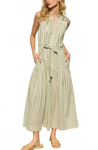 Dress Forum Driftwood Stripe Maxi In Sage Cream In Green