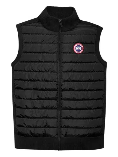 Canada Goose Ribbed Collar Sleeveless Quilted Jacket In Black