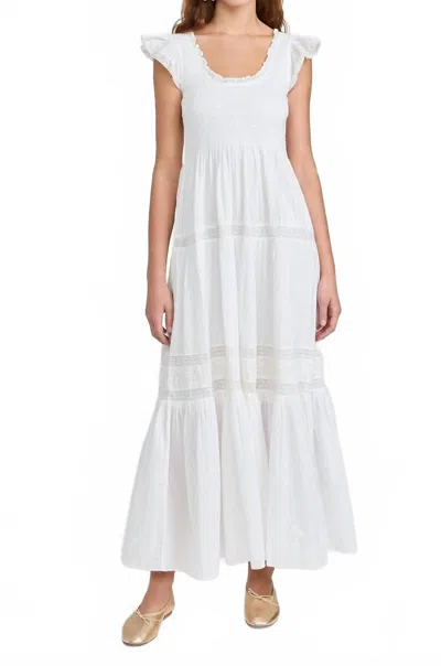 Loveshackfancy Chessie Lace Trim Dress In White