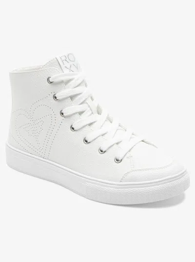 Roxy Coastal Cruisin Arjs700165-wht Women's White Mid Top Skate Shoes Jobb1319 In White