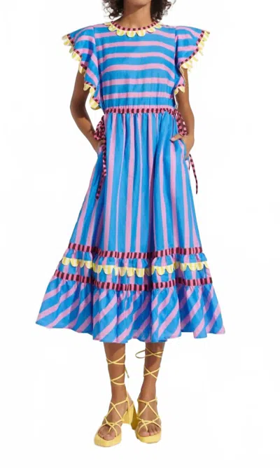 Celia B Candlea Dress In Blue In Multi