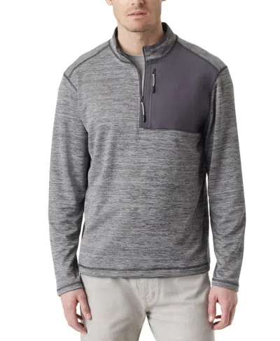 Bass Outdoor Top Men'sforged Iron Slim Fit Mock Neck -zip Pullover Mac200 In Gray