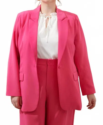 Sugarlips Chelsea Fitted Notch Lapel Blazer Curve In Fuschia In Pink