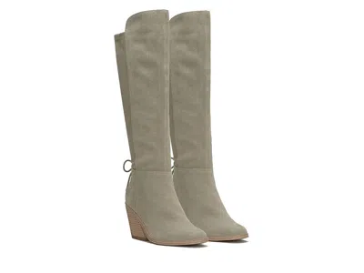 Lucky Brand Mekinna Boots Women's Green Suede Block Heel Knee High Jobb1215 In Green