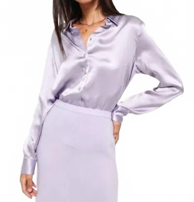 Cami Nyc Crosby Button Down Long Sleeve Blouse In Moonflower In Gray