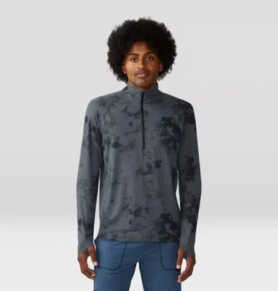 Mountain Hardwear Crater Lake T-shirt Men's Gray Tie Dye Zip Jdm715 In Black