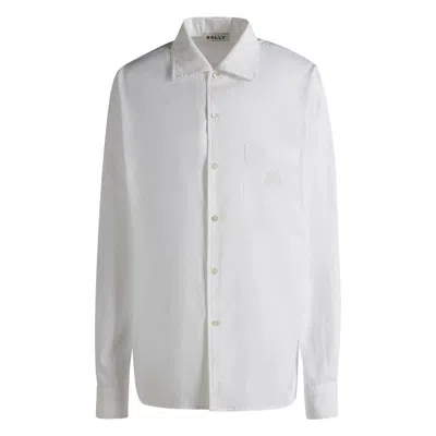 Bally Embroidered Logo Button-up Shirt In White