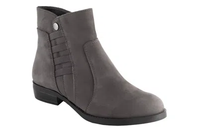 David Tate Amore Boots Womens Gray Leather Side Zip Ankle Bootie Jobb613 In Gray