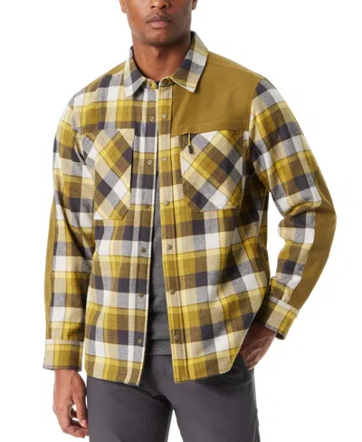 Bass Outdoor Utility Flannel Shacket Men's Green Plaid Brushed Twill Ups4 In Green