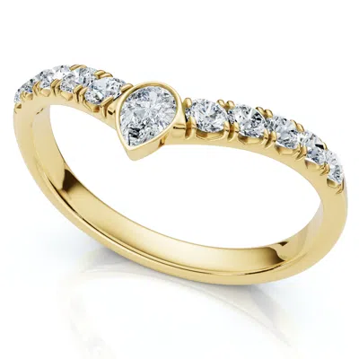 Pompeii3 Certified 1/4ct Contour Wedding Band 14k Gold Or Platinum Lab Grown In Gold