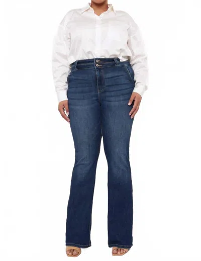 Kancan High Rise Bootcut Jeans - Plus In Dark Wash In Blue