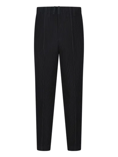 Issey Miyake Ns Coke Gray Compleat Pleated Knitted Trousers In Black