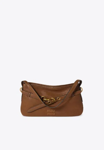 Miu Miu Medium Aventure Nappa Leather Shoulder Bag In Multi