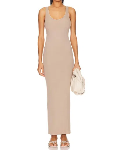 Enza Costa Silk Rib Tank Maxi Dress In Neutral