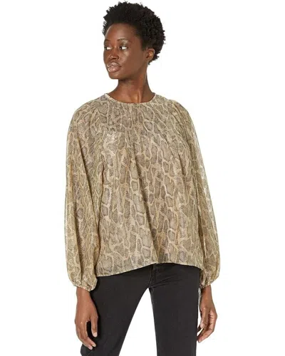 Show Me Your Mumu Happy Hour Top Womens Beige Crew Neck Long Sleeve Jdm521 In Neutral
