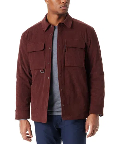 Bass Outdoor Shacket Mens Red Corduroy Quilted Lined Relaxed Fit Ups413 In Red
