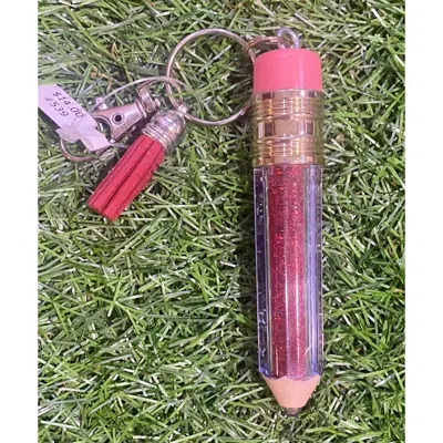 Sophia Collection Floating Glitter Pencil Keychain In Red In Red