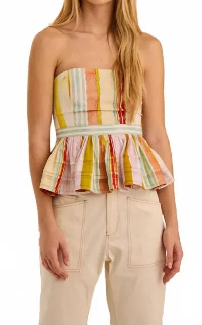 Hunter Vera Top In Abstract Stripe In Multi