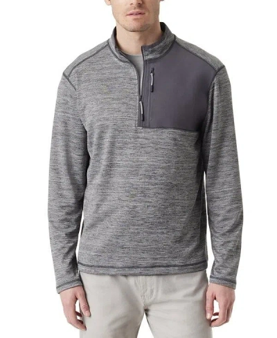 Bass Outdoor Top Men'sforged Iron Slim Fit Mock Neck -zip Pullover Mac200 In Gray