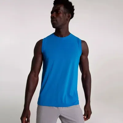 Vrst Icon Tank Top Men's Blue Tide Crew Neck Activewear Pullover Dsg135 In Blue
