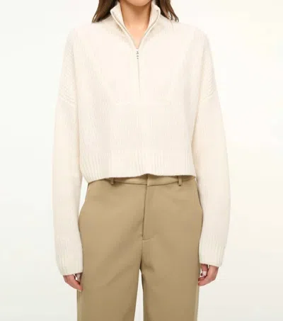 Staud Hampton Cropped Sweater In Ivory In White